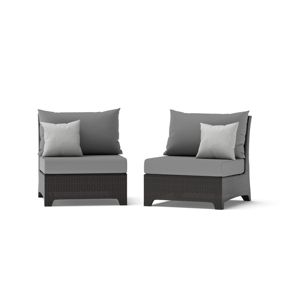 Deco™ 2 Piece Sunbrella® Outdoor Armless Chairs - Charcoal Gray