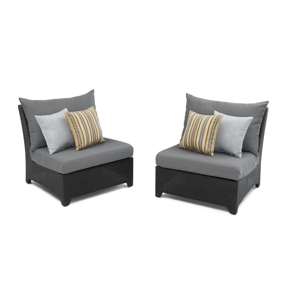 Deco™ Set of 2 Sunbrella® Outdoor Armless Chairs - Charcoal Gray