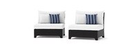 Deco™ Set of 2 Sunbrella® Outdoor Armless Chairs - Centered Ink