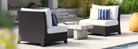 Deco™ Set of 2 Sunbrella® Outdoor Armless Chairs - Centered Ink