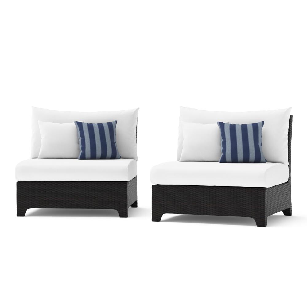 Deco™ Set of 2 Sunbrella® Outdoor Armless Chairs - Centered Ink