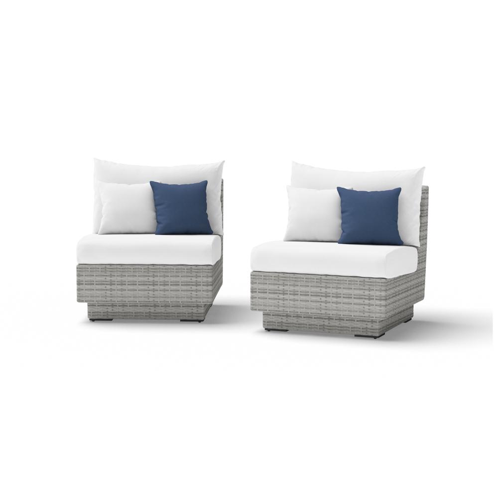 Cannes™ Set of 2 Sunbrella® Outdoor Armless Chairs - Bliss Ink