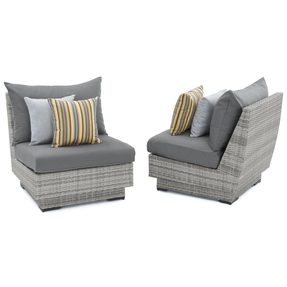 Cannes™ Set of 2 Sunbrella® Outdoor Armless Chairs - Charcoal Gray