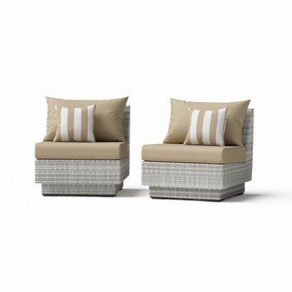 Cannes™ Set of 2 Sunbrella® Outdoor Armless Chairs - Maxim Beige