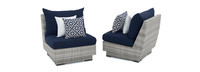 Cannes™ Set of 2 Sunbrella® Outdoor Armless Chairs - Navy Blue