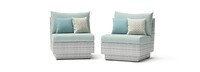 Cannes™ Set of 2 Sunbrella® Outdoor Armless Chairs - Spa Blue