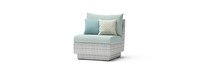 Cannes™ Set of 2 Sunbrella® Outdoor Armless Chairs - Spa Blue
