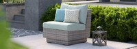 Cannes™ Set of 2 Sunbrella® Outdoor Armless Chairs - Spa Blue