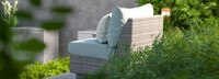 Cannes™ Set of 2 Sunbrella® Outdoor Armless Chairs - Spa Blue