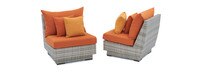 Cannes™ Set of 2 Sunbrella® Outdoor Armless Chairs - Tikka Orange