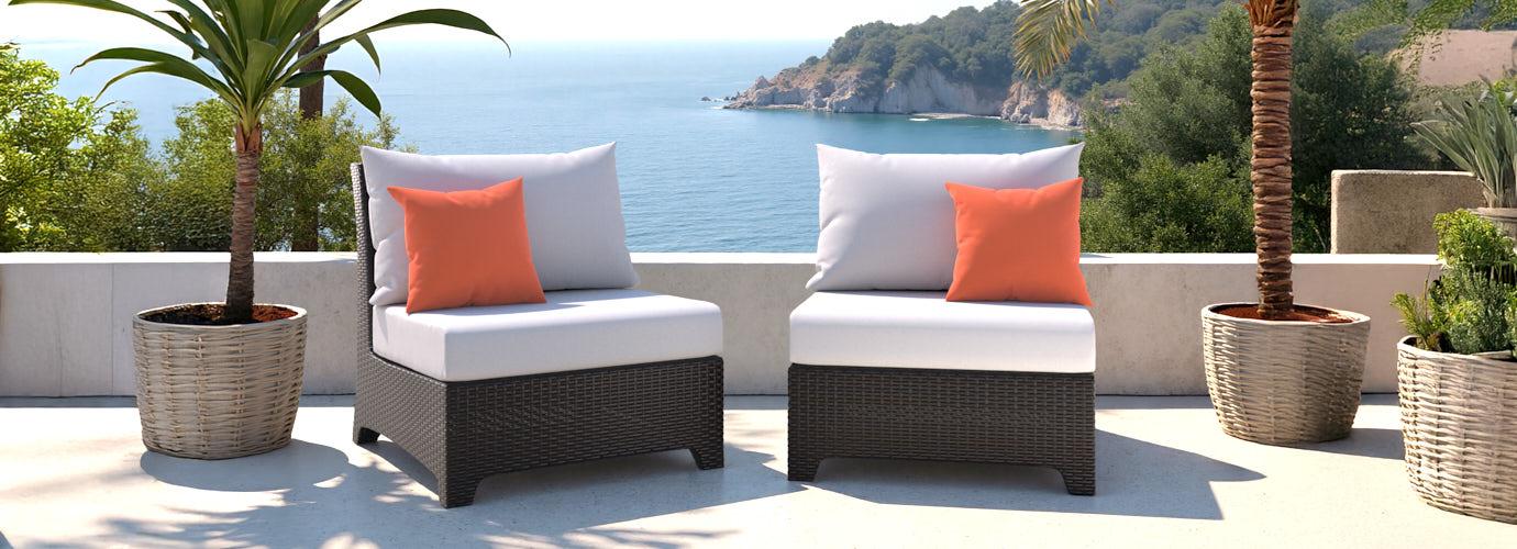 Deco™ 2 Piece Sunbrella® Outdoor Armless Chairs - Cast Coral