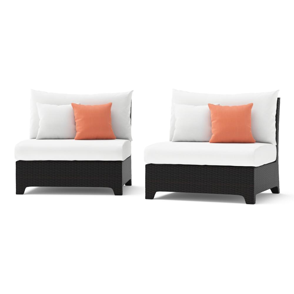 Deco™ Set of 2 Sunbrella® Outdoor Armless Chairs - Cast Coral