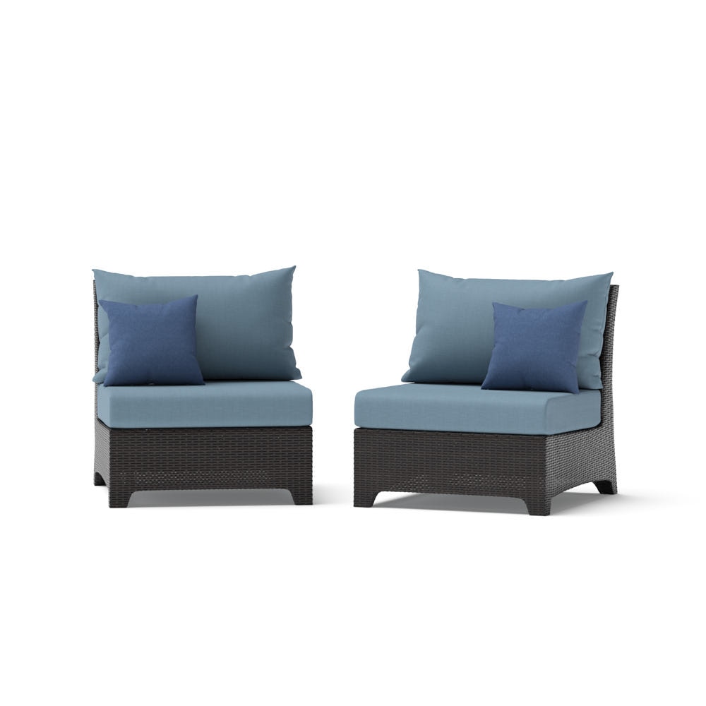 Deco™ 2 Piece Sunbrella® Outdoor Armless Chairs - Canvas Denim