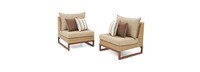 Mili™ Set of 2 Sunbrella® Outdoor Armless Chairs - Maxim Beige