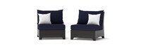 Deco™ 2 Piece Sunbrella® Outdoor Armless Chairs - Navy Blue