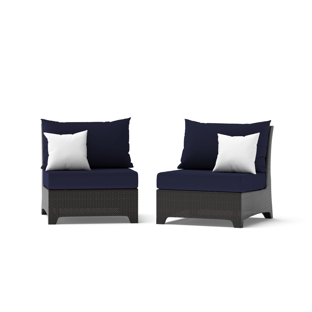 Deco™ 2 Piece Sunbrella® Outdoor Armless Chairs - Navy Blue