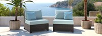 Deco™ Set of 2 Sunbrella® Outdoor Armless Chairs - Spa Blue