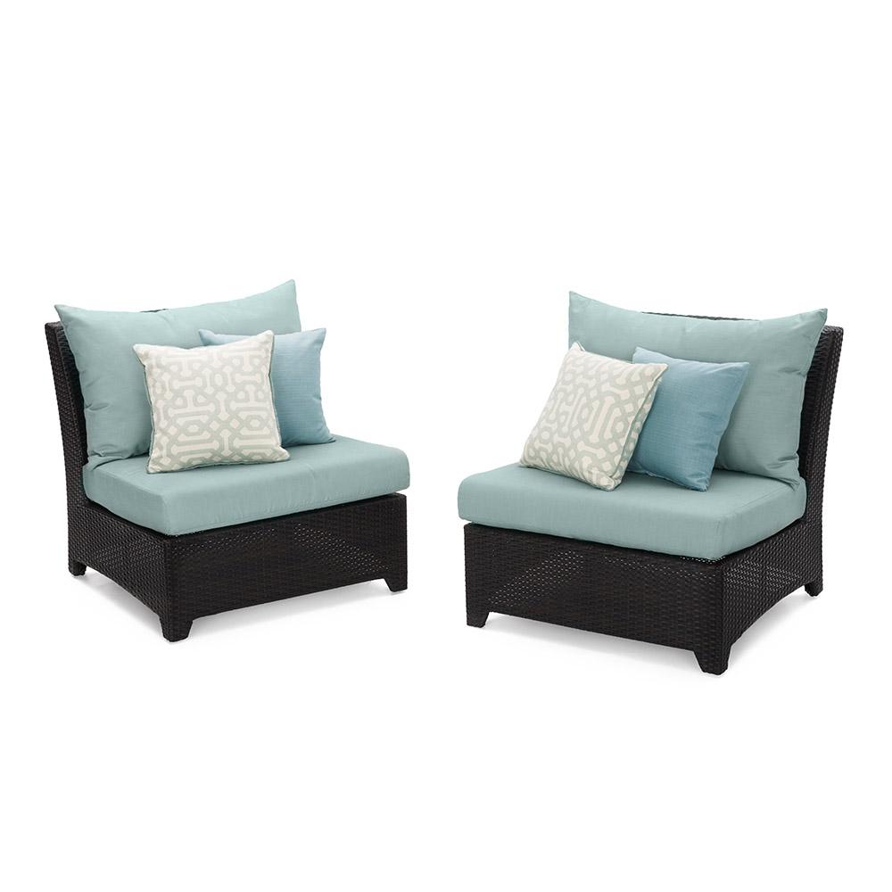 Deco™ Set of 2 Sunbrella® Outdoor Armless Chairs - Spa Blue