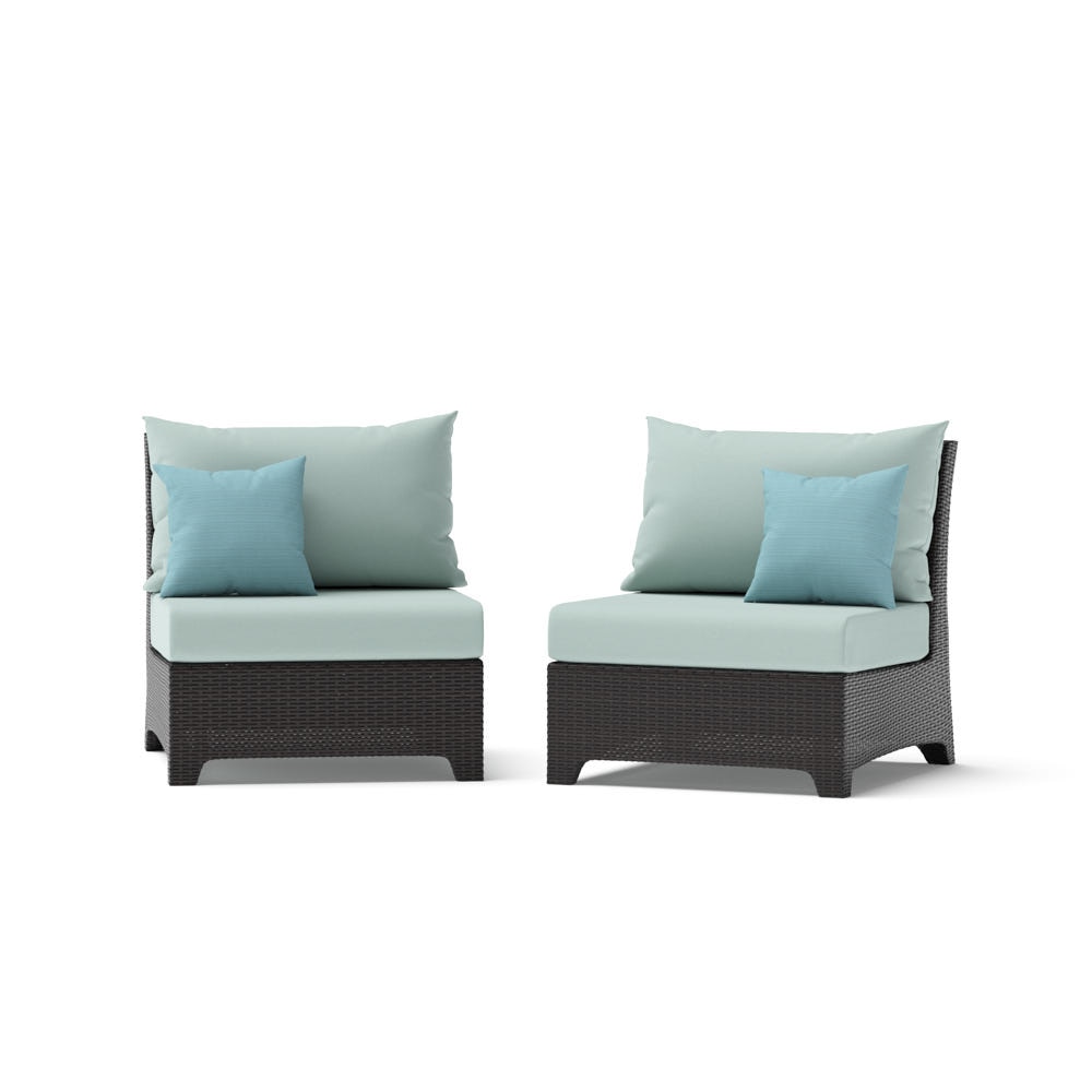 Deco™ 2 Piece Sunbrella® Outdoor Armless Chairs - Spa Blue