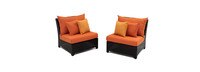 Deco™ Set of 2 Sunbrella® Outdoor Armless Chairs - Tikka Orange