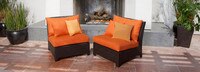 Deco™ Set of 2 Sunbrella® Outdoor Armless Chairs - Tikka Orange
