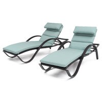Deco™ Chaise Lounges with Cushions - Bliss Blue
