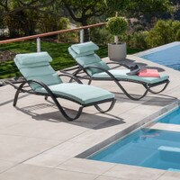 Deco™ Chaise Lounges with Cushions - Bliss Blue