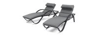 Deco™ Set of 2 Sunbrella® Outdoor Chaise Lounges - Charcoal Gray