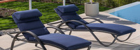 Deco™ Set of 2 Sunbrella® Outdoor Chaise Lounges - Charcoal Gray
