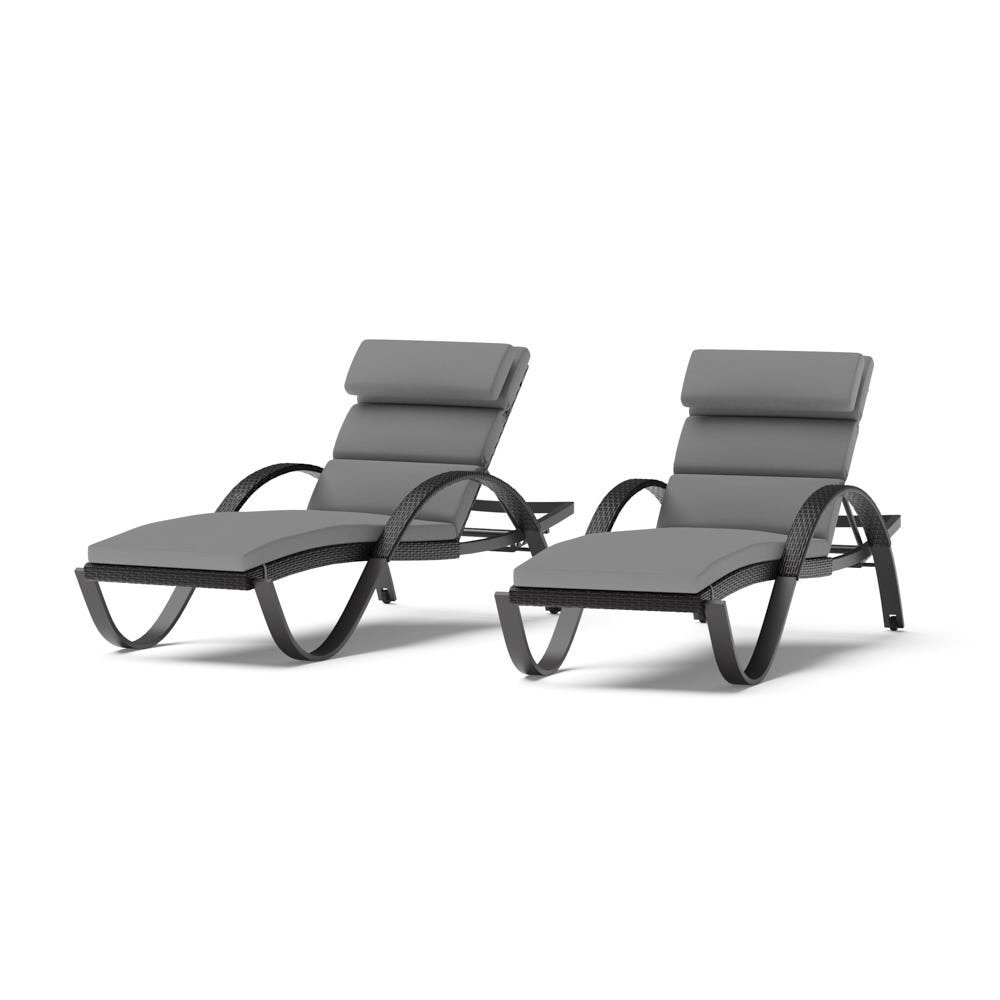 Deco™ 2 Piece Sunbrella® Outdoor Chaise Lounges - Charcoal Gray