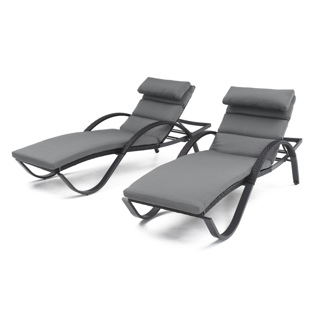 Deco™ Set of 2 Sunbrella® Outdoor Chaise Lounges - Charcoal Gray