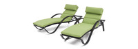 Deco™ Chaise Lounges with Cushions - Ginkgo Green