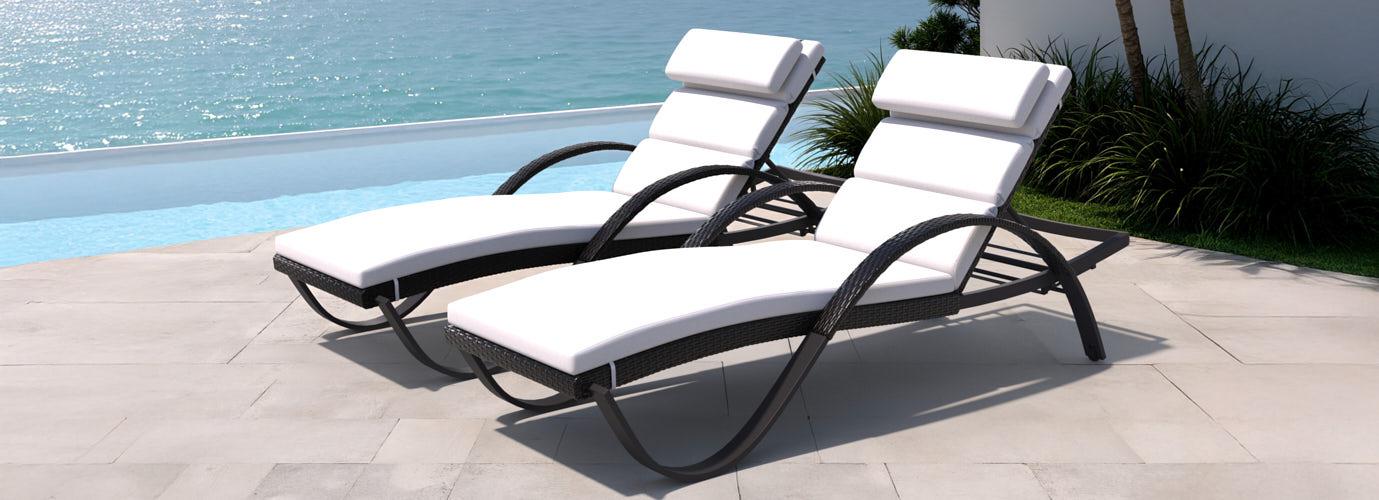 Deco™ 2 Piece Sunbrella® Outdoor Chaise Lounges - Bliss Linen