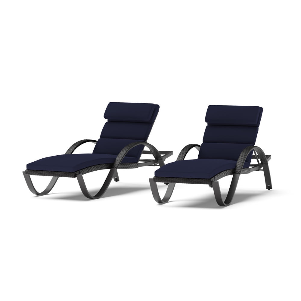 Deco™ 2 Piece Sunbrella® Outdoor Chaise Lounges - Navy Blue