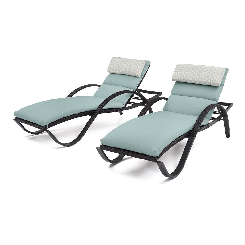 Deco™ Set of 2 Sunbrella® Outdoor Chaise Lounges - Spa Blue