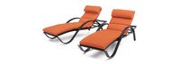 Deco™ Set of 2 Sunbrella® Outdoor Chaise Lounges - Tikka Orange