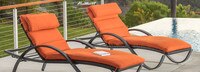 Deco™ Set of 2 Sunbrella® Outdoor Chaise Lounges - Tikka Orange