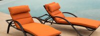 Deco™ Set of 2 Sunbrella® Outdoor Chaise Lounges - Tikka Orange