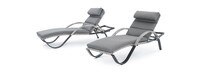 Cannes™ Set of 2 Sunbrella® Outdoor Chaise Lounges with Cushions - Charcoal Gray