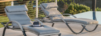 Cannes™ Set of 2 Sunbrella® Outdoor Chaise Lounges with Cushions - Ginkgo Green