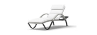 Cannes™ Set of 2 Sunbrella® Outdoor Chaise Lounges with Cushions - Bliss Linen