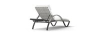 Cannes™ Set of 2 Sunbrella® Outdoor Chaise Lounges with Cushions - Bliss Linen