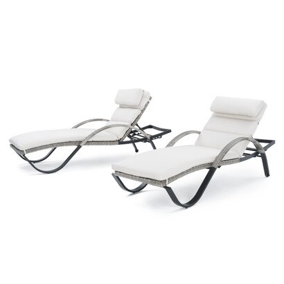 Cannes™ Chaise Lounges with Cushions - Moroccan Cream