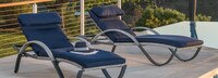 Cannes™ Set of 2 Sunbrella® Outdoor Chaise Lounges with Cushions - Maxim Beige