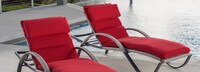 Cannes™ Set of 2 Sunbrella® Outdoor Chaise Lounges with Cushions - Maxim Beige