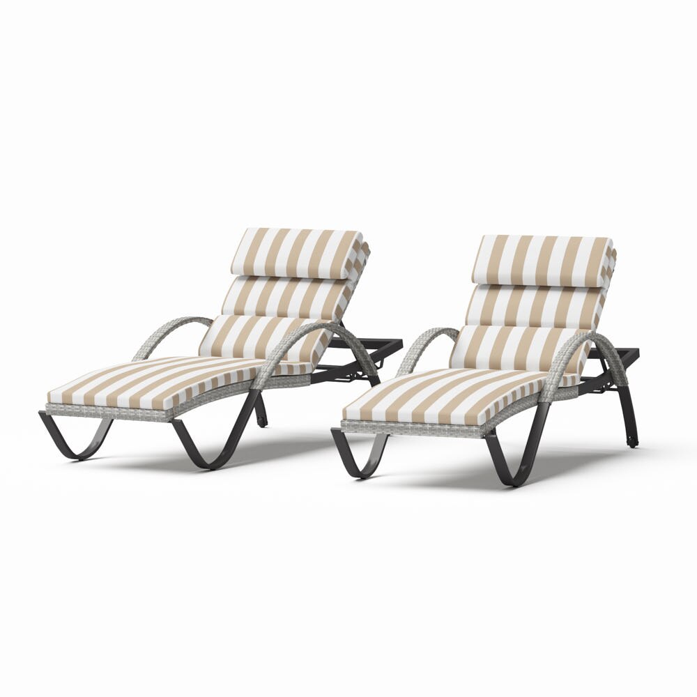 Cannes™ Set of 2 Sunbrella® Outdoor Chaise Lounges with Cushions - Maxim Beige