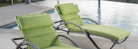 Cannes™ Set of 2 Sunbrella® Outdoor Chaise Lounges with Cushions - Navy Blue