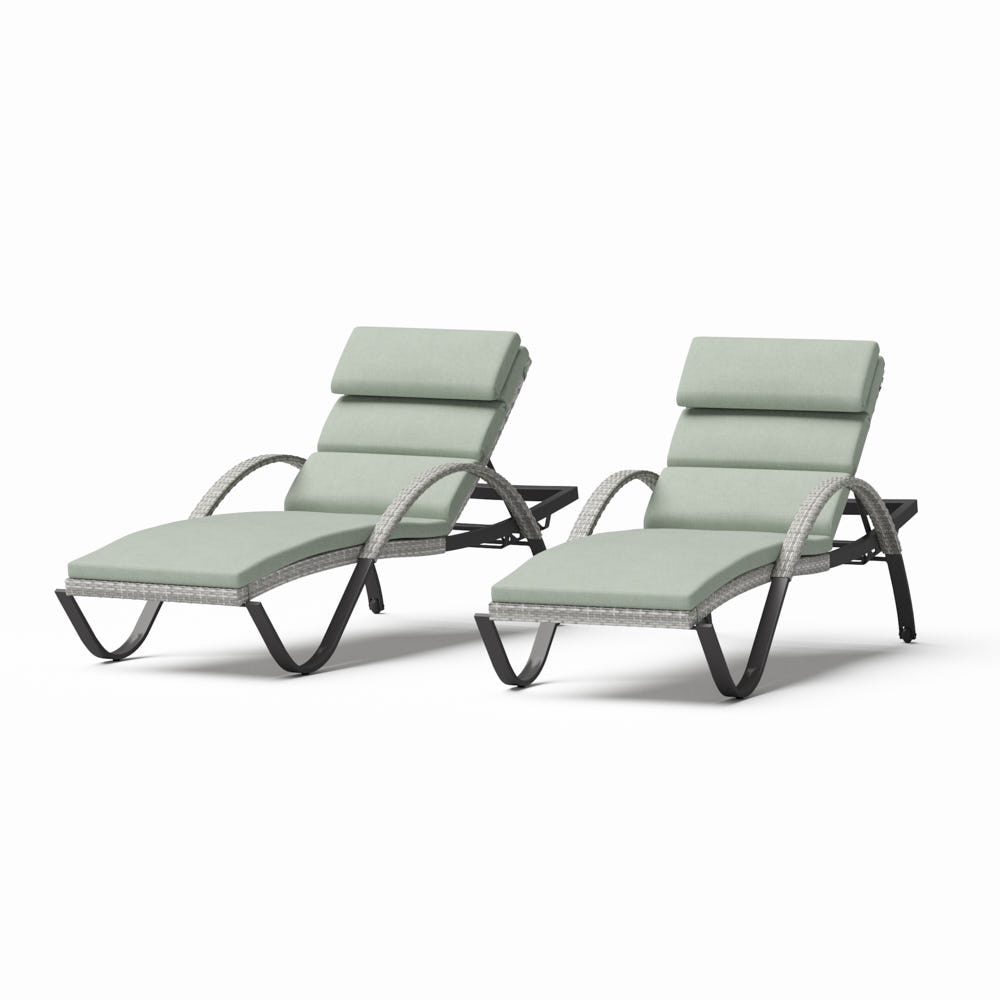 Cannes™ Set of 2 Sunbrella® Outdoor Chaise Lounges with Cushions - Canvas Oasis