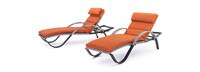 Cannes™ Set of 2 Sunbrella® Outdoor Chaise Lounges with Cushions - Tikka Orange