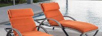 Cannes™ Set of 2 Sunbrella® Outdoor Chaise Lounges with Cushions - Tikka Orange
